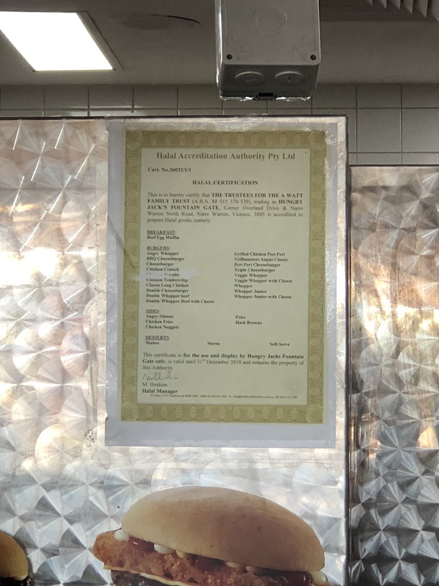 Menu Hungry Jack's Burgers Fountain Gate-5